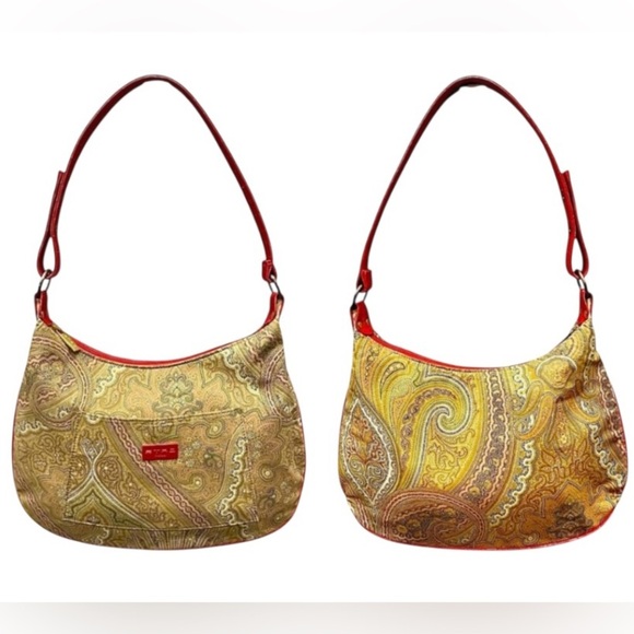 ETRO Profumi Tan Red & Gray Paisley Bag - Picture 3 of 6